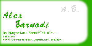 alex barnodi business card